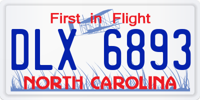 NC license plate DLX6893