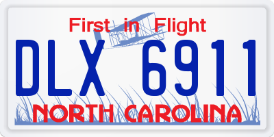 NC license plate DLX6911