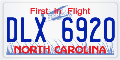 NC license plate DLX6920