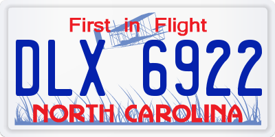 NC license plate DLX6922