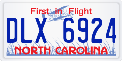 NC license plate DLX6924