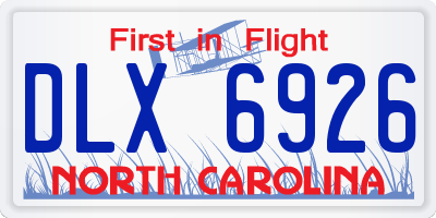 NC license plate DLX6926
