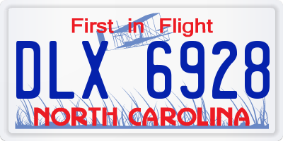 NC license plate DLX6928