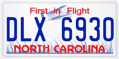 NC license plate DLX6930
