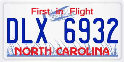 NC license plate DLX6932