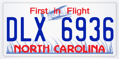 NC license plate DLX6936