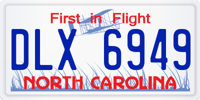 NC license plate DLX6949