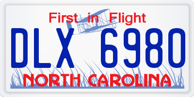 NC license plate DLX6980