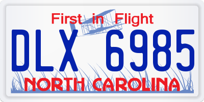 NC license plate DLX6985