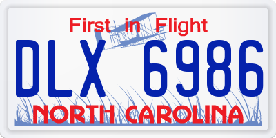 NC license plate DLX6986