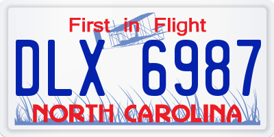NC license plate DLX6987