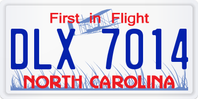 NC license plate DLX7014