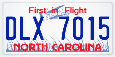 NC license plate DLX7015