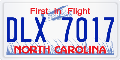 NC license plate DLX7017