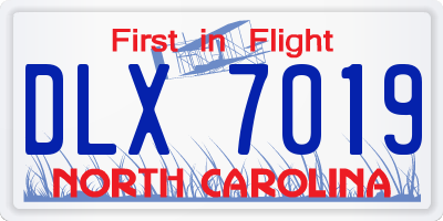 NC license plate DLX7019