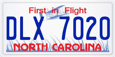 NC license plate DLX7020