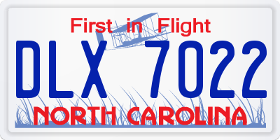 NC license plate DLX7022
