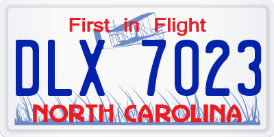 NC license plate DLX7023