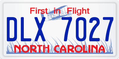 NC license plate DLX7027
