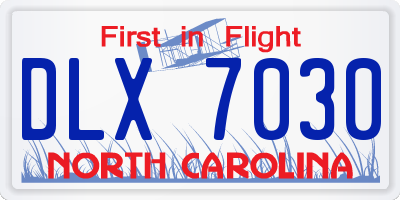 NC license plate DLX7030