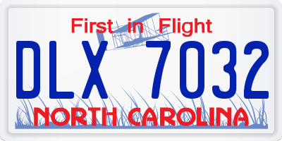 NC license plate DLX7032