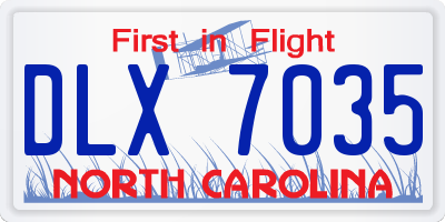 NC license plate DLX7035