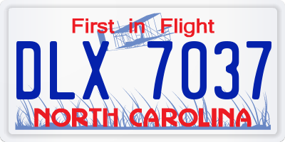 NC license plate DLX7037