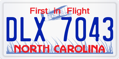 NC license plate DLX7043