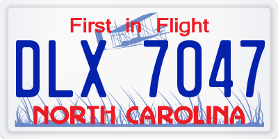 NC license plate DLX7047