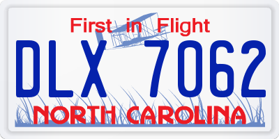 NC license plate DLX7062