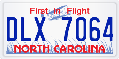 NC license plate DLX7064