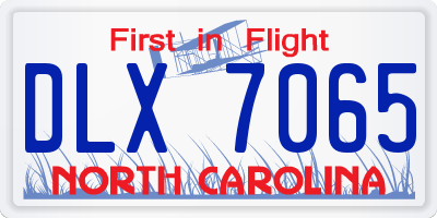 NC license plate DLX7065