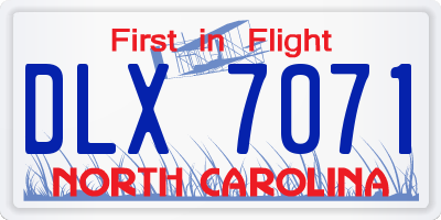 NC license plate DLX7071