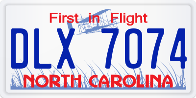 NC license plate DLX7074