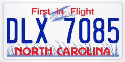 NC license plate DLX7085