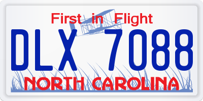 NC license plate DLX7088