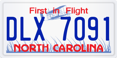 NC license plate DLX7091