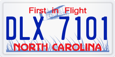 NC license plate DLX7101