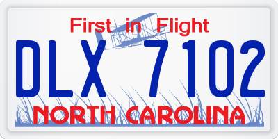 NC license plate DLX7102
