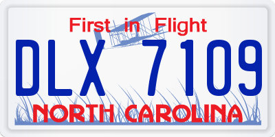 NC license plate DLX7109