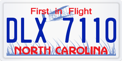 NC license plate DLX7110