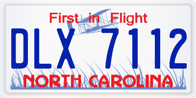 NC license plate DLX7112