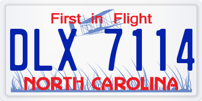 NC license plate DLX7114