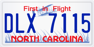 NC license plate DLX7115