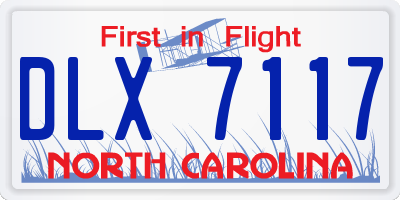 NC license plate DLX7117