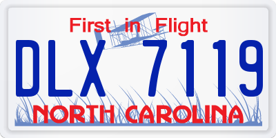 NC license plate DLX7119