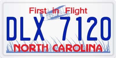 NC license plate DLX7120