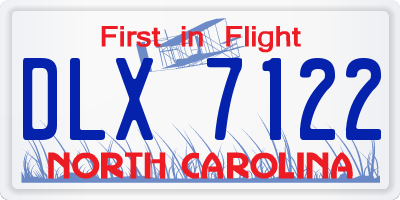 NC license plate DLX7122