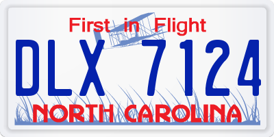 NC license plate DLX7124