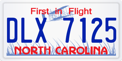 NC license plate DLX7125